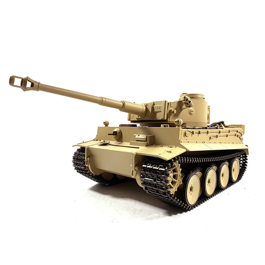 US STOCK Mato 100% Metal 1/16 Scale Yellow German Tiger I BB Shooting RTR RC Tank 1220 360 Degree egrees Turret Remote Control Battery Charger