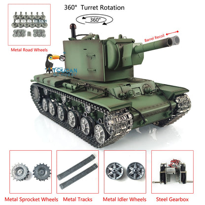 Henglong 1/16 7.0 Customized Gigant RTR RC Tank Soviet KV-2 3949 Metal Remote Control Track Optional Versions Infrared Combating