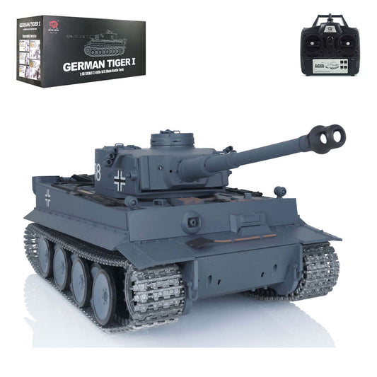 US Stock Henglong 1:16 Scale 7.0 German Tiger I RTR RC Tank 340 Degree Turret Metal Tracks Idlers Sprockets 3818 Model Battery Charger