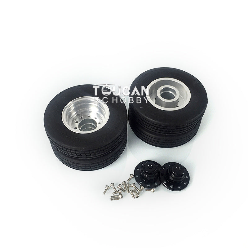Metal Air Suspension Axle Metal Hub W/ Tyres Spare Part for 1/14 RC LESU A0020 Hydraulic Trailer Plate DIY Truck
