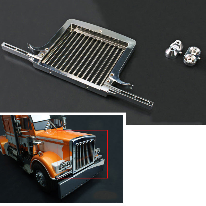 LESU Metal Rear Front Bumper Plate Tool Box Air Filter Whistle Horn for 1/14 Tamiiya King Hauler RC Tractor Truck Models