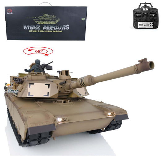 US STOCK 2.4Ghz Henglong 1:16 Scale 7.0 Plastic Version M1A2 Abrams RTR RC Tank 3918 Model BB Infrared Battery USB Charger