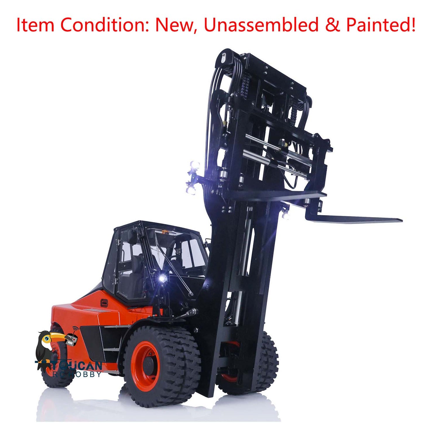 LESU 1/14 RC Front-Wheel Ddrive Hydraulic Painted forklift Model Aoue-LD160S Remote Control Model Light Sound System ESC Servo