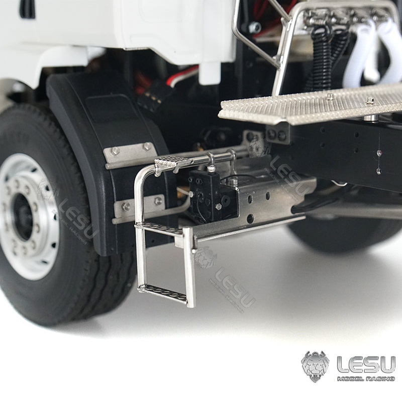LESU Metal Visor Pedal Equipment Rack Battery Compartment Rear Bumper Light Cross Beam for 1/14 TAMIIYA RC Tractor Truck