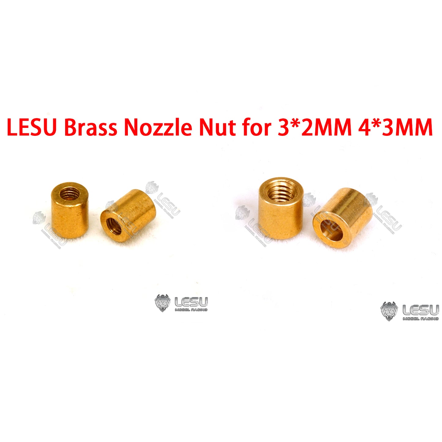 LESU Brass Nozzle Nut for 3*2MM 4*3MM Pipe for 1:14 Scale RC Hydraulic Excavator Cater Loader Dumper Truck Replacement Parts
