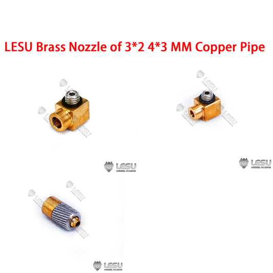 LESU Brass Nozzle of 3*2 4*3 MM Copper Pipe for 1:14 Scale DIY RC Hydraulic Excavator Truck Replacement Parts Model Car Dumper