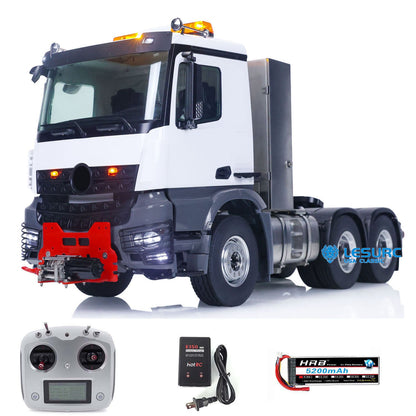 LESU 1/14 6x6 RC Three-speed Tractor Truck for Arocs Remote Control Care 3363 Model W/ Sound Winch Roof Rotating Bar Light