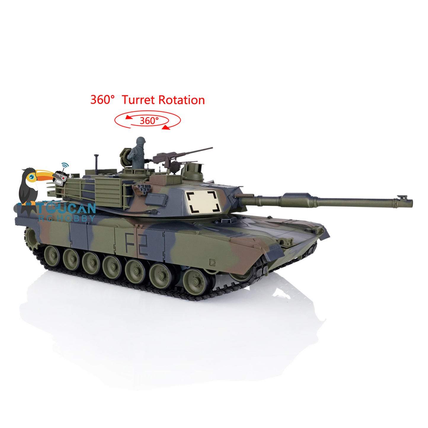 1/16 7.0 2.4Ghz Henglong Plastic M1A2 Abrams RTR RC Tank 3918 W/ 360Degrees Turret Motherboard Speaker IR BB Shooting Unit