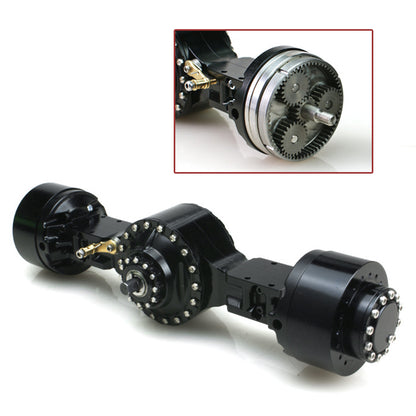 Metal CNC Side Reduction Axle Differential Lock for LESU 1/15 Hydraulic Loader Remote Control Truck Model and DIY Cars