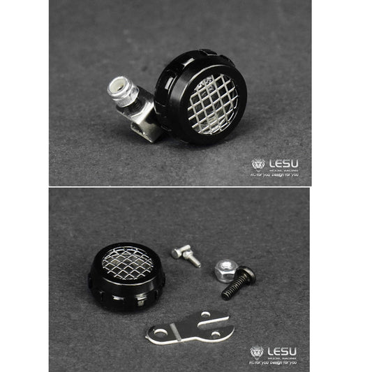 LESU Black Metal Lampshade Cover Lamp-chimney A B for 1/14 RC TAMIIYA Tractor Truck Car DIY Model Equipment Rack