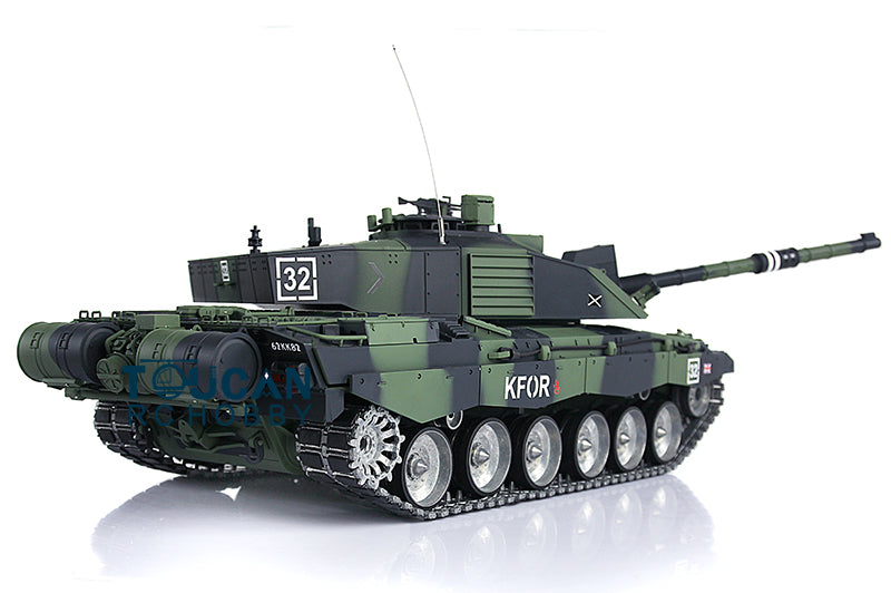 Henglong 1/16 Scale 7.0 British Challenger II RC Tank Model 3908 RTR 360Degrees Turret Motor Gearbox Metal Tracks W/ Rubber Pads Wheels