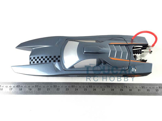 M380 Prepaint Fiber Glass Catamaran Gray Electric Racing PNP RC Boat DIY Model W/ Motor Servo ESC Hardware 380*125*75mm High Speed