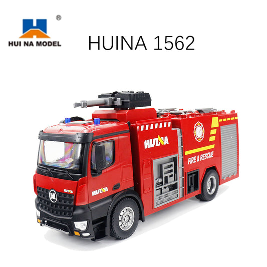 US Stock HUINA 1/14 Scale RC 2.4Ghz 562 Box Water Sprayable Fire Truck Car Toy RTR Model Gift Battery Light Sound Remote Control