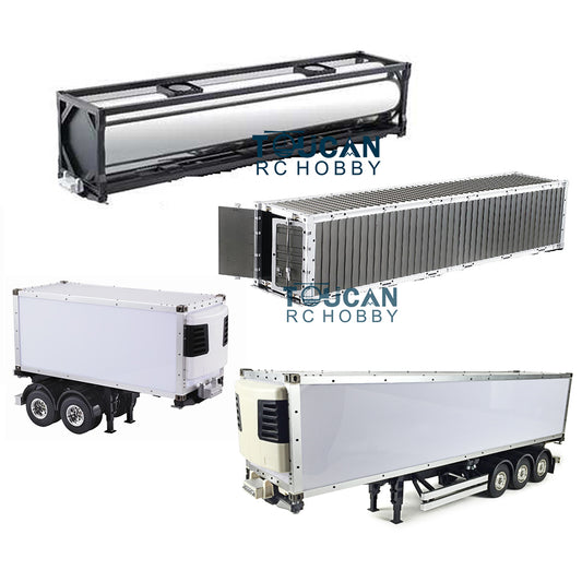 Metal 20ft 40ft Reefer Container Oil Tank Trailer for 1/14 DIY TAMIlYA Remote Controlled Tractor Truck RC Cars Model