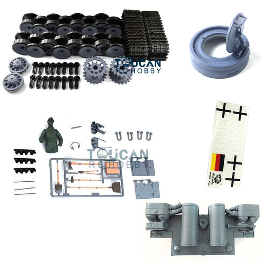 Henglong 1/16 Scale German Tiger I RC Tank 3818 Sticker Plastic Mudguard Parts Bag Idler Sprocket Track Road Wheel Rear Panel
