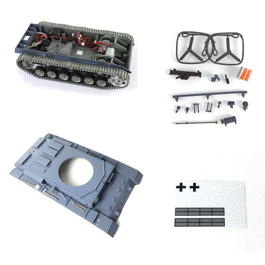 Henglong 1/16 Scale German Panzer III L RC Tank 3848 Chassis Tracks Wheels Decoration Decal Sticker Parts Bag Upper Hull