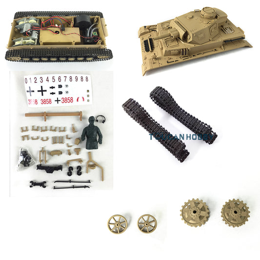 Henglong 1:16 Scale German Panzer IV F RC Tank 3858 Chassis Tracks Idler Sprockets Road Wheels Turret Upper Hull Decal Parts Bag