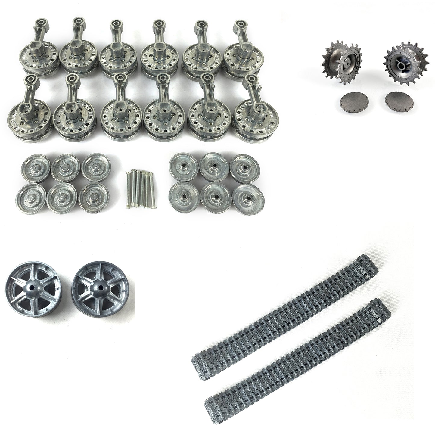 Spare Parts Metal Idlers Sprockets Road Wheels Tracks for Henglong 1/16 Scale Soviet KV-1 RC Tank 3878 Replacement
