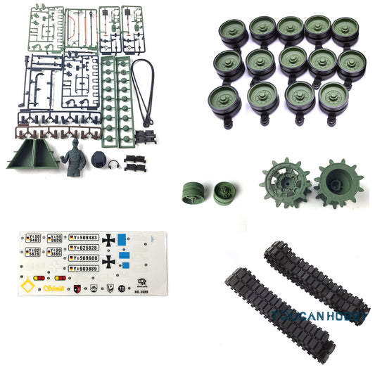 Henglong 1:16 Scale German Leopard2A6 RC Tank 3889 Decal Plastic Parts Bag Road Wheels Idlers Sprockets Tracks