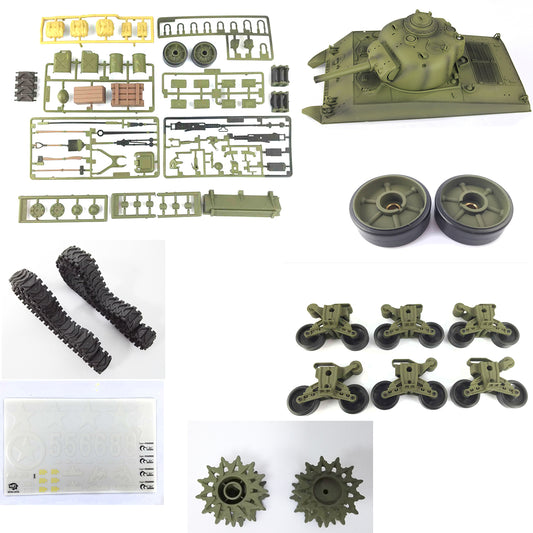 In Stock Henglong 3898 Decal Front Panel Plastic Parts Bag Idler Road Wheel Sprocket Track Upper Hull Turret for 1/16 M4A3 Sherman RC Tank