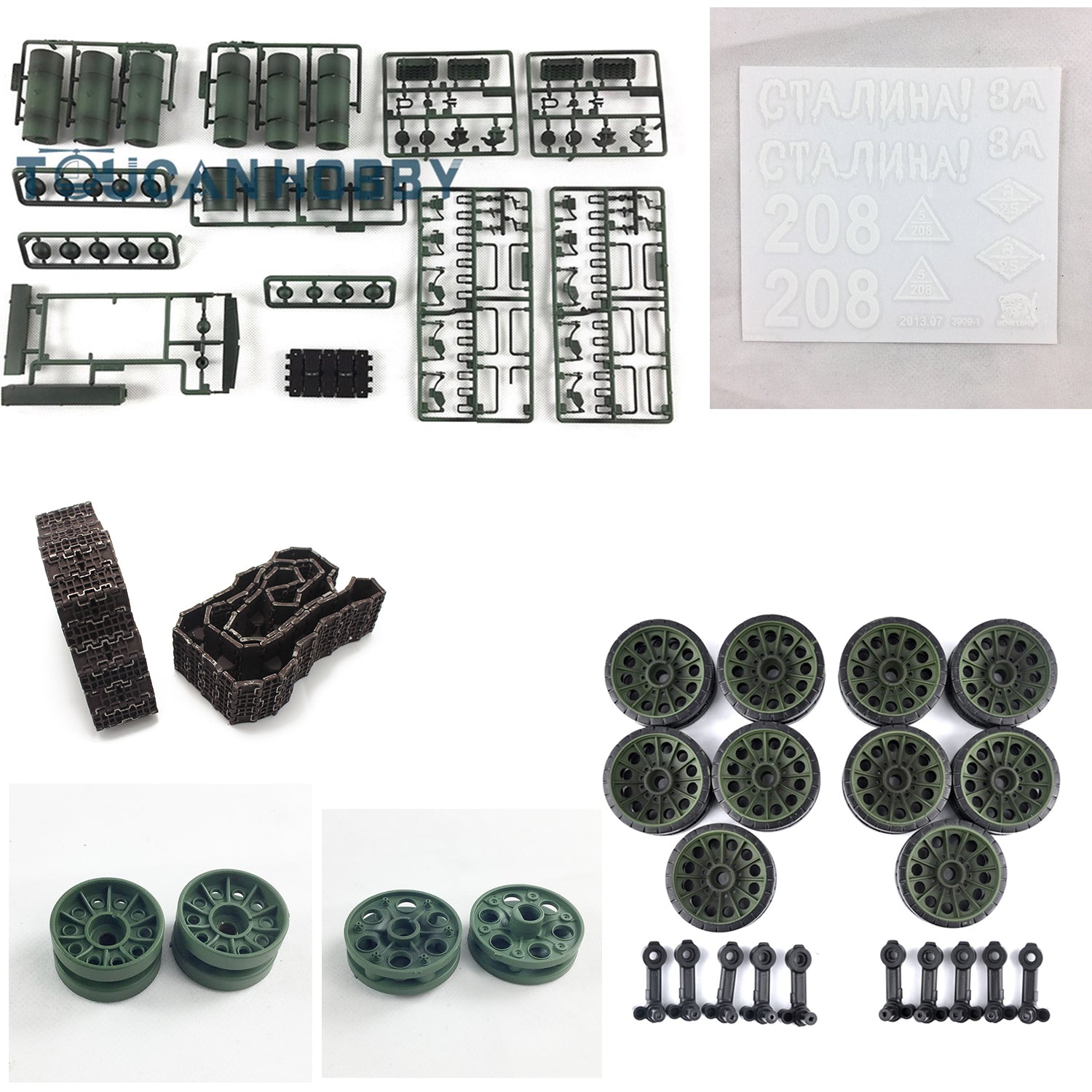 3909 Sticker Plastic Parts Bag Idlers Road Wheel Sprocket Track 360Deg ...