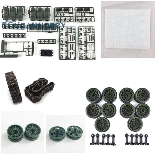 3909 Sticker Plastic Parts Bag Idlers Road Wheel Sprocket Track 360Degrees Turret for Henglong 1/16 Scale Soviet T34-85 RC Tank