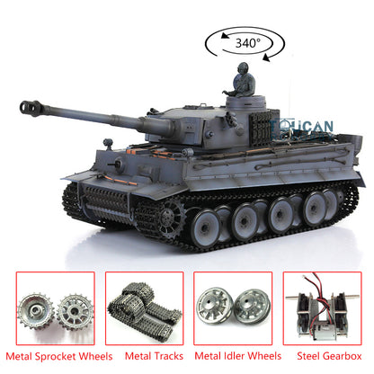Henglong 7.0 Upgraded Radio Control Tank Tiger I RTR RC Tank 3818 1/16 Scale w/ Metal Idler Sproket Tracks Steel Gearbox Smoking