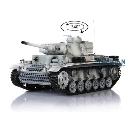 Henglong 1/16 Radio Control Tank Plastic Panzer III L 7.0 Tank 3848 RC Tank w/ Smoking Gearbox Sound Effect Road Wheels Smoking