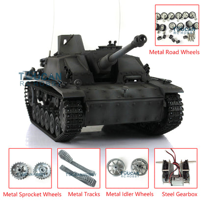 Henglong 1/16 Scale 7.0 RC Tank 3868 German Stug III RTR Tank w/ Metal Tracks Road Wheels Idler Sproket Wheels Infrared Battle