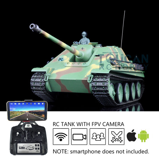 Henglong 1/16 Scale 7.0 Remote Control Tank 3869 Plastic Jadpanther w/ FPV Steel Gearbox Sound Effect BB Shooting IR Battling Tank