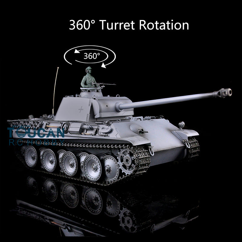 Henglong 1/16 Scale 7.0 RC Tank Plastic German Panther G 3879 RTR BB Shooting Tank w/ 360Degrees Rotating Turret Infrared Battle System