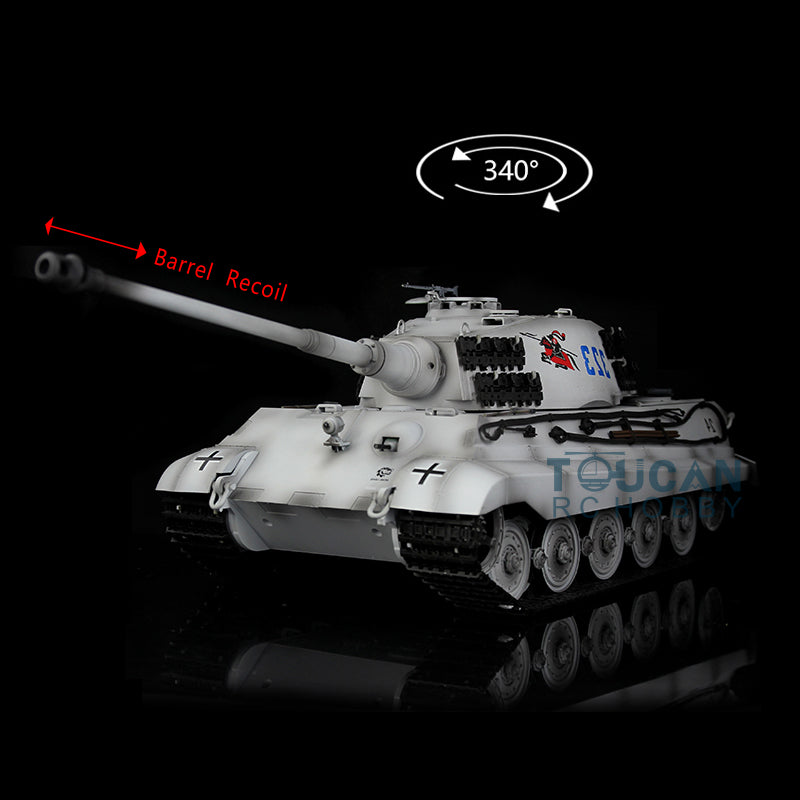 Henglong 1/16 RTR RC Tank 7.0 3888A Plastic German King Tiger w/ Barrel Recoil BB Shooting Gearbox Sound Effect Infrared Battle