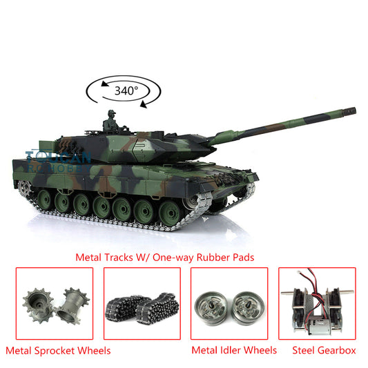 Heng Long 1/16 TK 7.0 Upgraded Ready to Run Leopard2A6 RC Tank 3889 Light Sound Military War Battle Vehicle Birthday Gifts