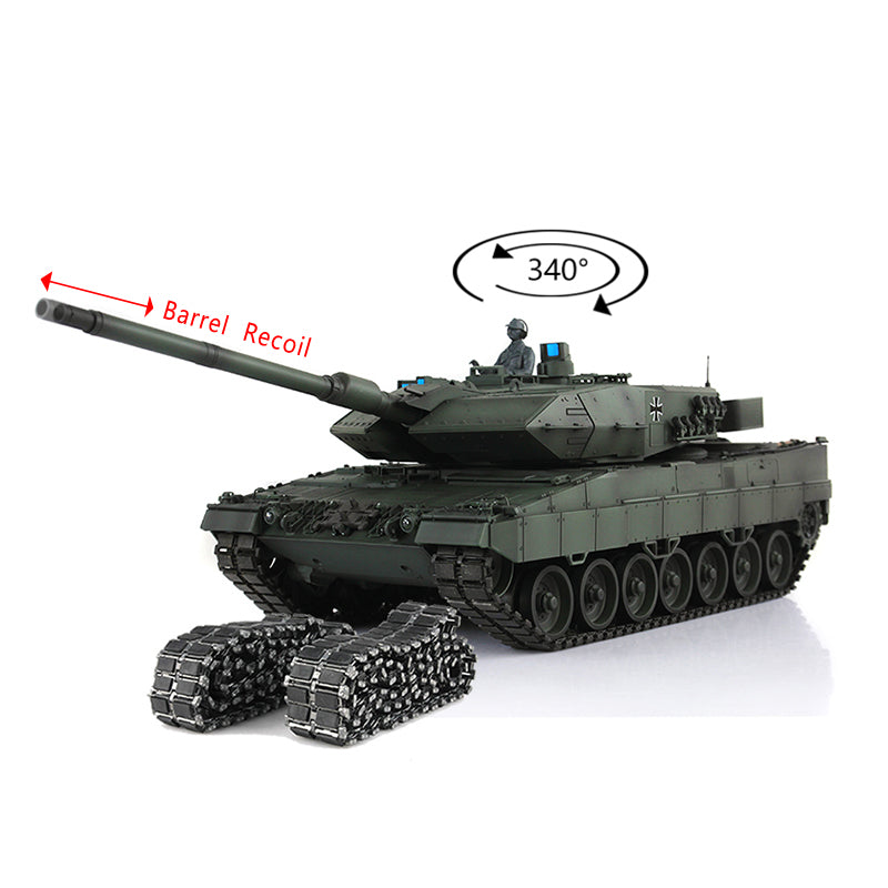 Heng Long 1/16 TK7.0 Edition Leopard2A6 RTR RC Tank 3889 Barrel Recoil Metal Tracks Rubber Pad Father's Day Festival Boys Gift
