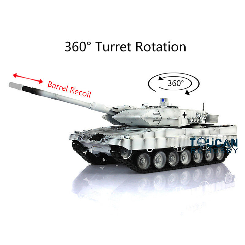 1/16 Heng Long TK7.0 Leopard2A6 RC Main Battle Tank 3889 W/ 360Degrees Rotating Turret Barrel Recoil Airsoft BBs Smoke Light Sound