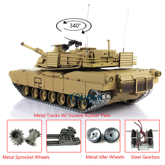 1/16 7.0 Henglong USA M1A2 Abrams RTR Remote Control Tank 3918 RC Model Metal Tracks W/ Rubber Pads 340 Turret Steel Gearbox