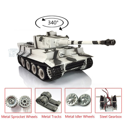 Henglong 7.0 Upgraded Radio Control Tank Tiger I RTR RC Tank 3818 1/16 Scale w/ Metal Idler Sproket Tracks Steel Gearbox Smoking