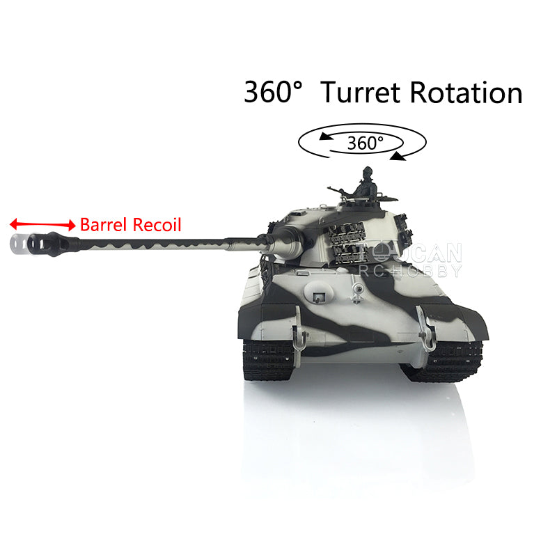 Henglong 1/16 Scale Remote Control Tank 3888A 7.0 Plastic German King Tiger w/ Barrel Recoil 360Degrees Rotating Turret Engine Sound
