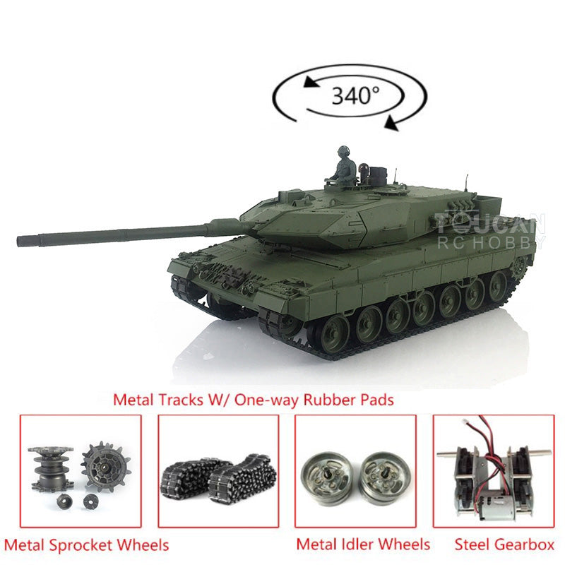 Heng Long 1/16 TK 7.0 Upgraded Ready to Run Leopard2A6 RC Tank 3889 Light Sound Military War Battle Vehicle Birthday Gifts