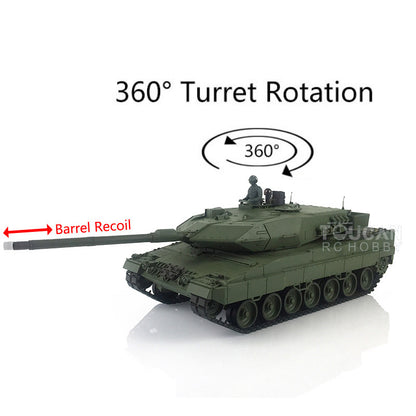 1/16 Heng Long TK7.0 Leopard2A6 RC Main Battle Tank 3889 W/ 360Degrees Rotating Turret Barrel Recoil Airsoft BBs Smoke Light Sound