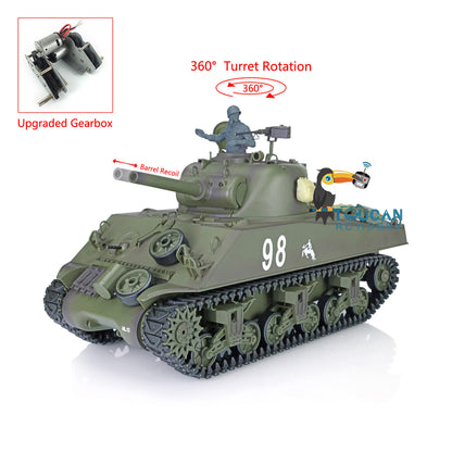 Heng Long Tk7.0 1/16 Scale Radio Remote Control Us M4A3 Sherman Tank Air  Soft Rc Battle Tank Smoke & Sound 3898