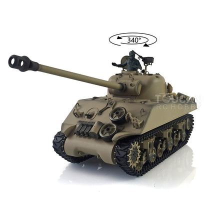 2.4G Henglong 1/16 Scale 7.0 Plastic Version M4A3 Sherman RTR RC Tank Model 3898 w/ Short Barrel BB Shooting IR Battling System