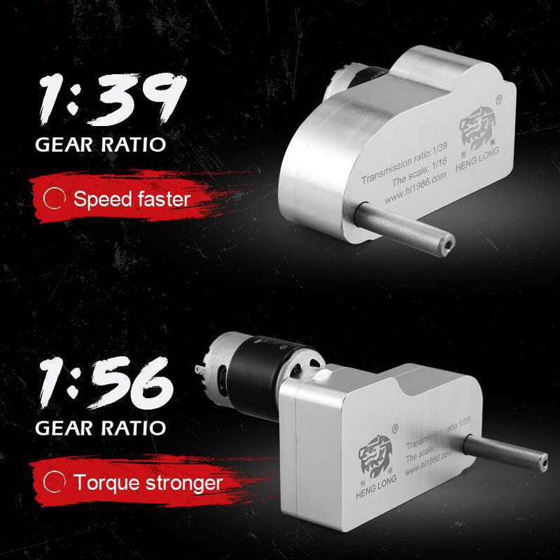 Henglong ML49mm ML59mm Steel Gearbox 1/39 or 1/56 Gear Ratio for 1/16 RC Tank 3838/39/78/89/ 3908/18/19/48/49/58/59/68 Model