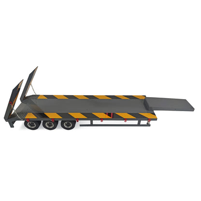 Gooseneck CNC 3Axle Trailer Metal Heavy Truck Tail Lamp Support Leg for 1/14 LESU RC Tractor Remote Controlled Truck Emulated Models