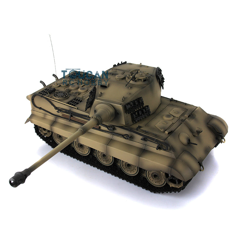 Henglong 1/16 RC Tank 3888A 7.0 King Tiger Remote Control Tank w/ 360Degrees Rotating Turret Metal Road Wheel Barrel Recoil Engine Sound