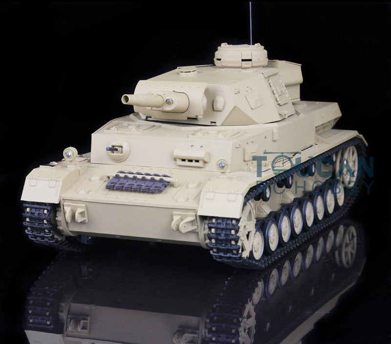 2.4G Henglong 1/16 7.0 RC Tank Panzer IV F Remote Control Tank 3858 w/ 360Degrees Rotating Turret Steel Gearbox FPV Camera BB Shooting