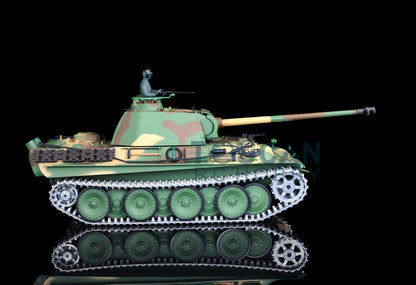 Henglong 1/16 7.0 RC Tank German Panther G Upgraded 3879 w/ FPV 360Degrees Rotating Turret Engine Effect Smoking Metal Tracks Sproket