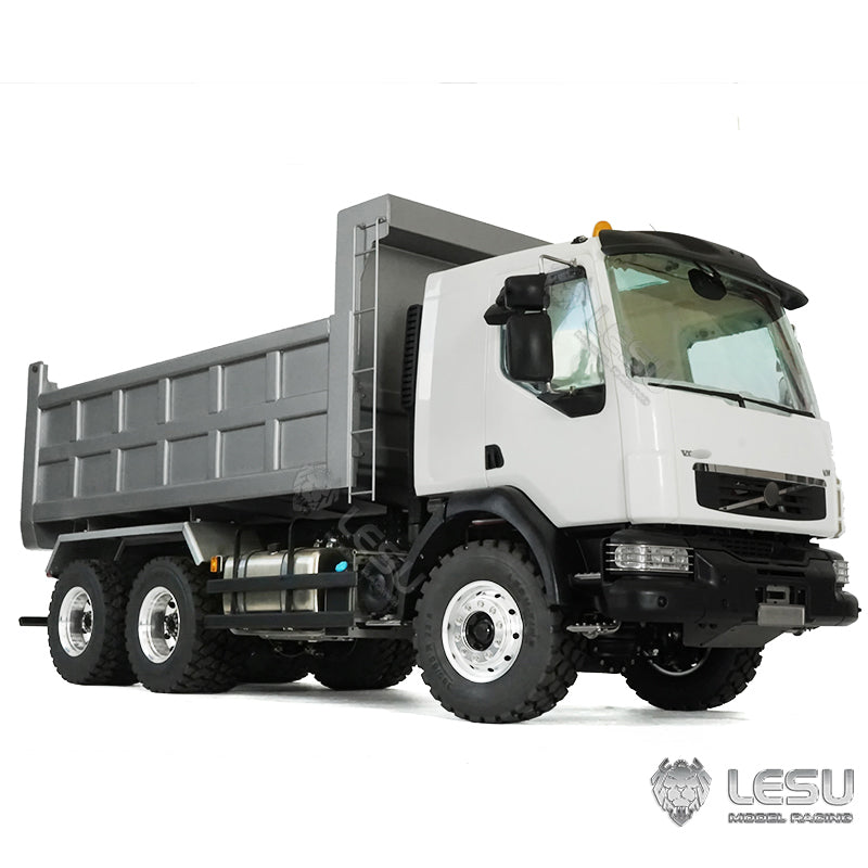 1/14 LESU 6x6 RC Hydraulic Metal Dumper Tipper Sound Light System Chassis Bucket Unpainted Unassembled Cabin Body VM Truck