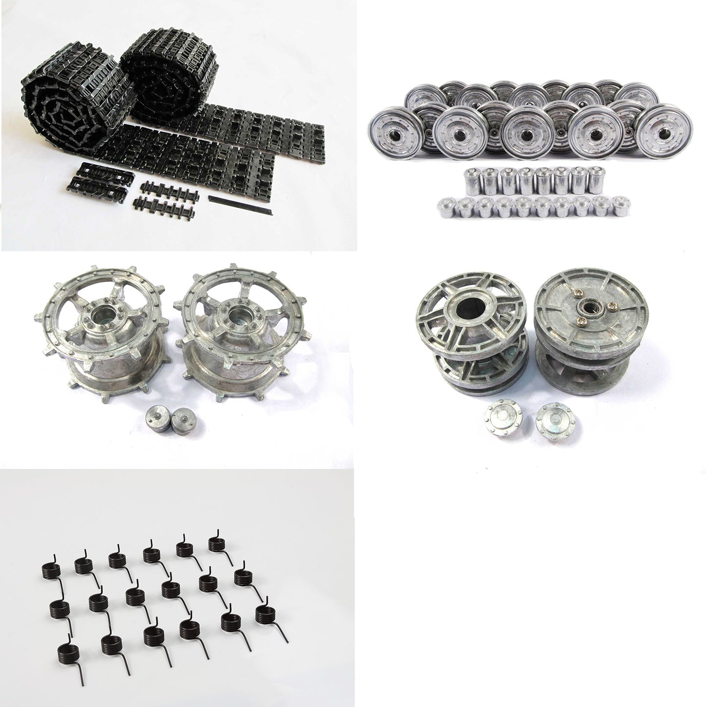 Mato 1/16 Metal Upgraded Spring Set Tracks Sprockets Idlers Road Wheels for German King Tiger 1228 RTR Radio Controlled Tank