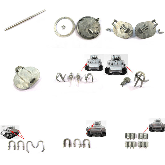 1/16 Mato Metal Part Barrel Split Hatch Cupola Guards LED Headlights Horn Handrails Tracks Holders Sherman RTR Remote Control Tank